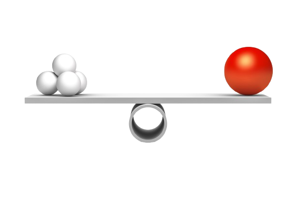 Comparaison de poids avec une balance